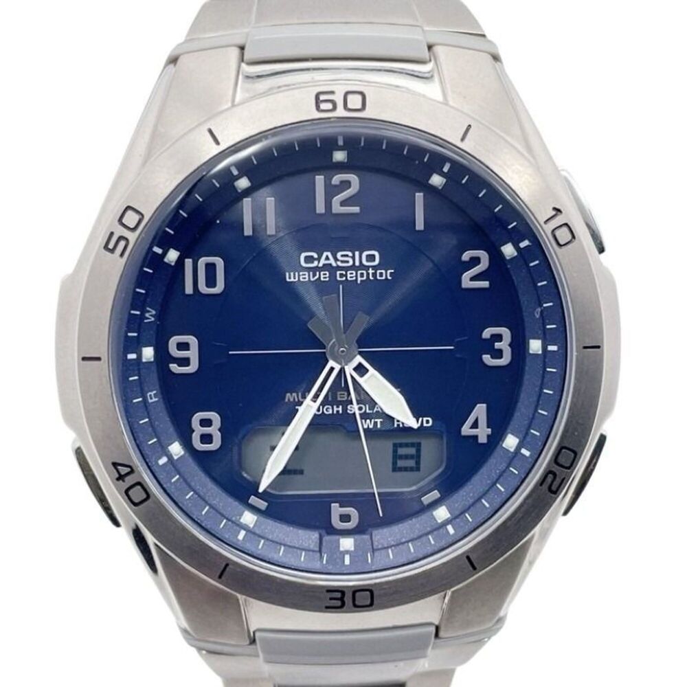 CASIO Wave Ceptor Solar Combination Watch WVA-M640TD-2AJF Blue Silver Resin/T...